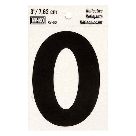Hy-Ko 3In Reflective Number 0, 10PK B00441